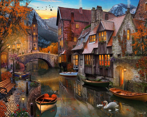 Vermont Christmas Company 1000 Piece Autumn Canal Jigsaw Puzzle