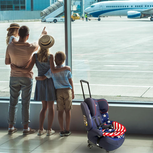 Car Seat Dolly for Airport - CarSeat Roller Cart Wheels for Airplane - Car Seat Travel Cart Carrier with Straps