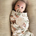 LifeTree Muslin Swaddle Blankets, Muslin Baby Boy Swaddle Blanket and Hat Set with Birth Announcement Card, Newborn Unisex Neutral Receiving Blankets Woodland Forest Animals by LifeTree
