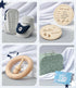 9pcs Set 0-6 Golray Baby Boy Gifts for Baby Shower, Newborn Essential with Fox Lovey/Blanket/Onesie/Wooden