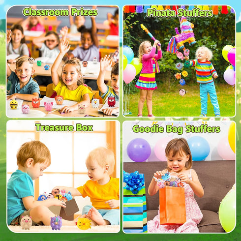 24pcs 3D DREACAREFT Party Favors for Kids - Animal Pop Fidget Toys Bulk for Goodie Bag Stuffers, Treasure Box Toys