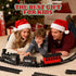 15-Piece Set Set 3-8 christmas tree train with Smoke, Sound & Lights - Fancy Track & Vintage Passenger Carriages