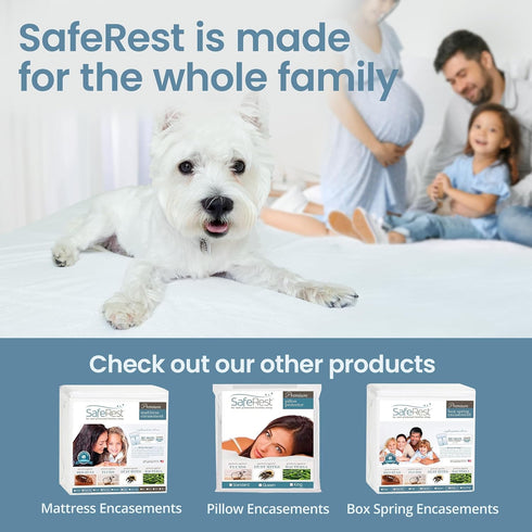 SafeRest Waterproof Crib Size Mattress Protector - Fitted with Stretchable Pockets - Machine Washable Cotton Blend