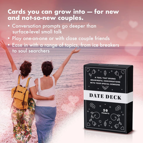 50 BestSelf Date Deck Conversation Cards Engaging for Couples - Fun and Thought-Provoking Date Night Game - Playing