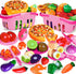 100 Pcs Play Food Set for Kids Kitchen, Pretend Food Toy for