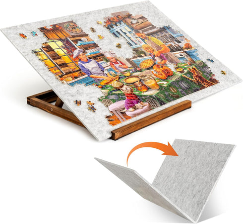 Tektalk Foldable Jigsaw Puzzle Board with 3 Angle Adjustable Bracket/Stand, Lightweight Portable