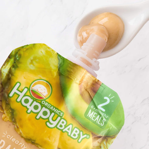 2 4 (Pack 16) (Packaging Happy Baby Organics Clearly Crafted Stage Baby Food Bananas, Pineapples, Avocado & Granola