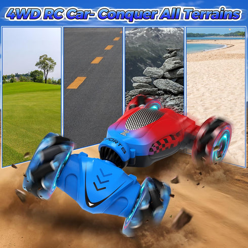 Gesture Sensing RC Stunt Car, Remote Control Toy for Kids 6-12 Year Old, 4WD Transform Hand Controlled 360° Rotating