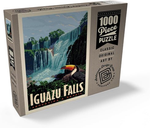 MyPuzzle Iguazú Falls Vintage Poster, Argentina & Brazil, Premium 1000 Piece Jigsaw Puzzle