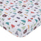 NoJo Retro Happy Camper Fitted Nursery Crib Sheet, Green, Aqua, Orange & White