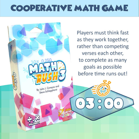Math Rush 3: Fractions, Decimals & Percentages - Cooperative Time-Based Math Flash Card Game for Kids and Families