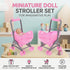 2Pcs Toddmomy Miniature Stroller Toy Dollhouse Miniature Baby Carriage Plastic Dollhouse Furniture Nursery Doll House