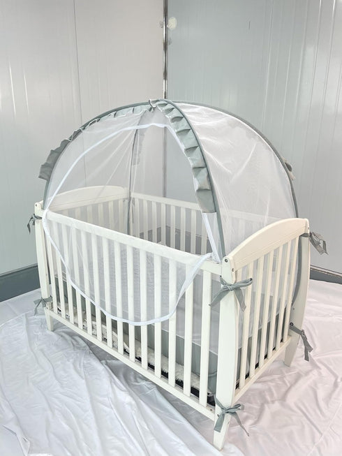 PandaEar Pop Up Crib Tent to Keep Baby from Climbing Out, Breathable Crib Net Mesh Canopy, Babies Crib Cover