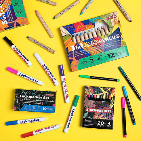 3 In 1 Color Pencils, 12 Colors Set with Brush and Sharpener, Non-Toxic and Vegan for Ages 3 and Up