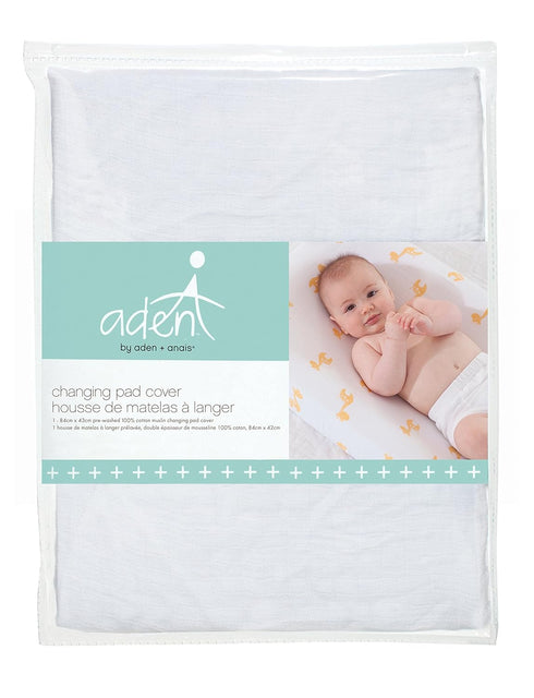 Solid White Changing Pad Cover by Aden + Anais - Soft and Comfortable