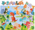 BEESTECH Beginner Dinosaur Puzzles, 8 Pack Educational Jigsaw Puzzles for 2-4 Year Old Toddlers with Dinosaur World Map