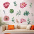 Amaonm Removable 3D Pink Red Peony Flowers Wall Decal - DIY Peel and Stick Art Decor for Kids Bedroom