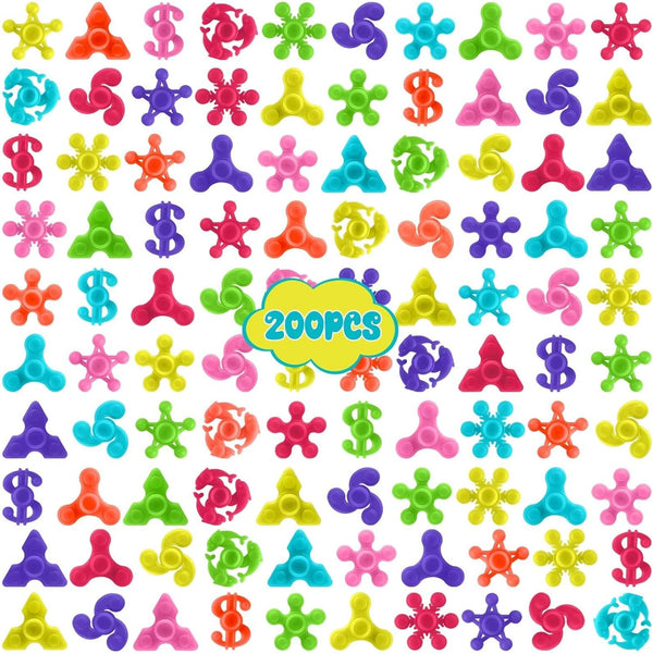 BATWEET 200pcs Mini Finger Fidget Spinner Toys, Bulk Stress Relief Sensory Toys for