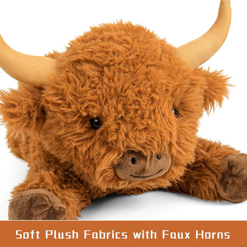 5lbs 22in Wepop Highland Cow Weighted Stuffed Animals, Giant Highland Cow Gift Plush Toy,Adorable Stuffed Animal