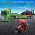 Yiwsnust 25.6 2 3-8 Large Flatbed Semi Truck, Large Farm Truck Toy with Tractors, Friction Powered Farm Transport Truck