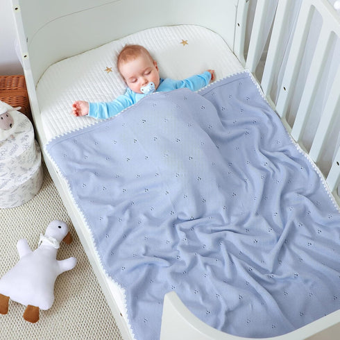 30 40 Inch Baby Blanket Knit Ultra Soft Swaddle Receiving Blankets for Boys & Girls Cotton Knitted Newborn Infant