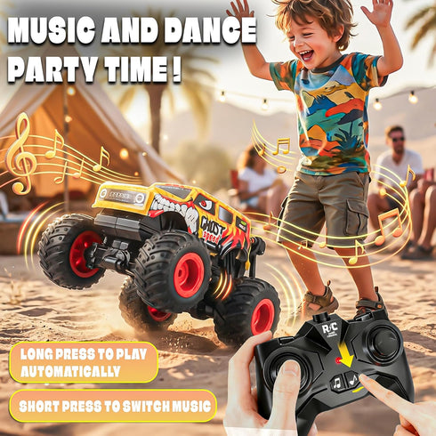 1:20 4-7, 5 6 7 8 9 10 BEZGAR Monster Truck Toys, Remote Control Monster Truck with Dancing Spins, Lights & Music