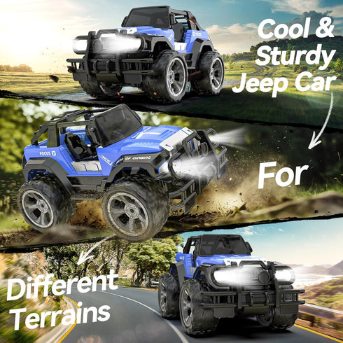 DE42 Cars,1:18 80 2.4Ghz DEERC Remote Control Car RC Racing Scale Min Play LED Light Auto Mode Off Road RC Trucks