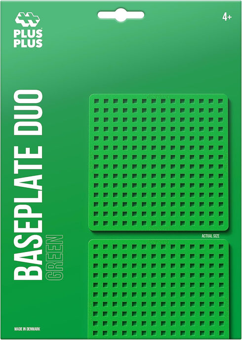 PLUS PLUS Green Baseplate Duo, Base Accessory for Building Creations, 4.5 X 4.5 inches, STEM Toy for Kids