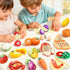 Sets Pretend Play Food for Kids Kitchen, Cutting Toy Food with Apple Basket, Play Kitchen Accessories for Toddlers