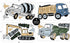 Set 4 Sweet Jojo Designs Construction Truck Large Peel and Stick Wall Decal Stickers Art Nursery Decor - of Sheets