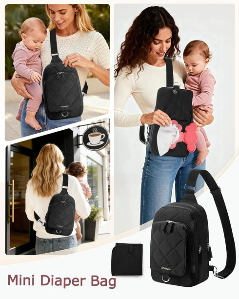 Compact Diaper Purse with Changing Pad - Ideal for Travel & Everyday Use