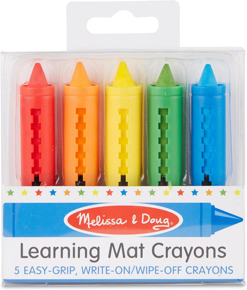 Melissa & Doug Learning Mat Crayons - 5 Colors Set
