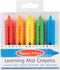 Melissa & Doug Learning Mat Crayons - 5 Colors Set