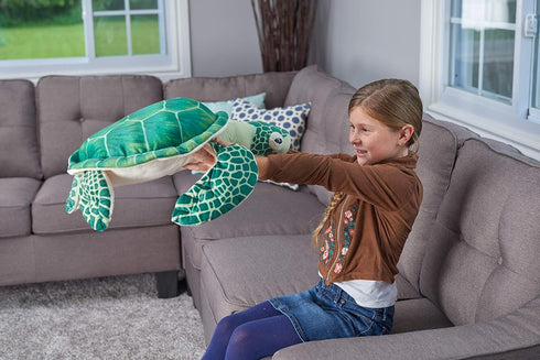 Wild Republic Sea Turtle Plush, Stuffed Animal Toy, Gifts for Kids, Living Ocean 23 Inches, Green