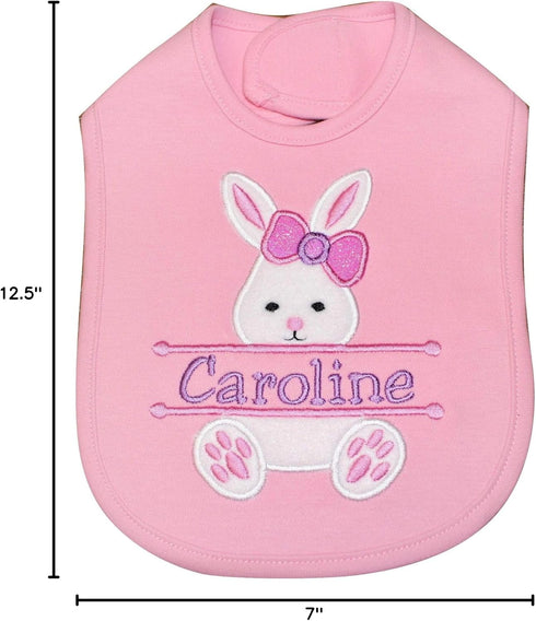My1st Personalized Easter Bunny Bib for Baby Girl
