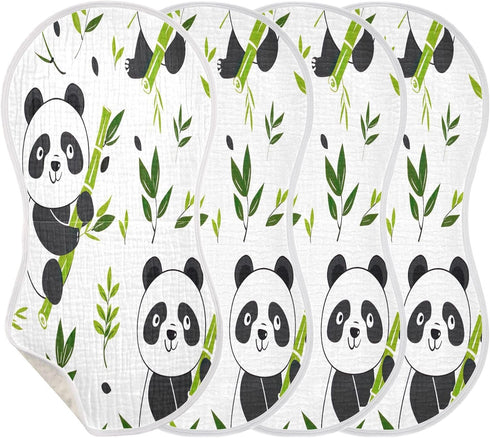 YETTASBIN Panda Muslin Baby Burp Cloth, Super Soft Absorbent Cotton Burp Rag Baby Bibs Feeding Cloth for Newborn Boys
