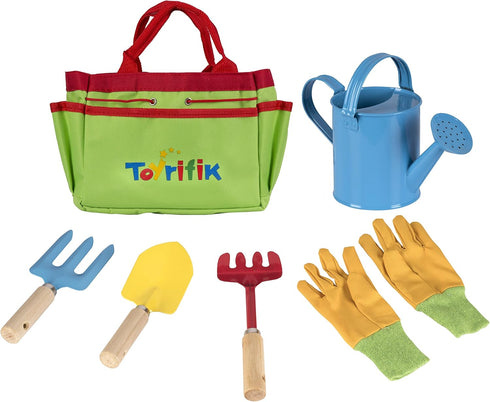 Set Little Gardener Tool with Garden Tools Bag for Kids Gardening - Kit includes Watering Can, Children Gardening