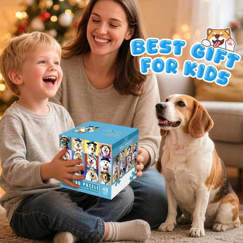 Kids,48 3-5,Puppy 4-8 Jumbo Floor Puzzle for Piece Funny Dog Jigsaw Puzzles,Learning Educational Toys for Toddlers Ages