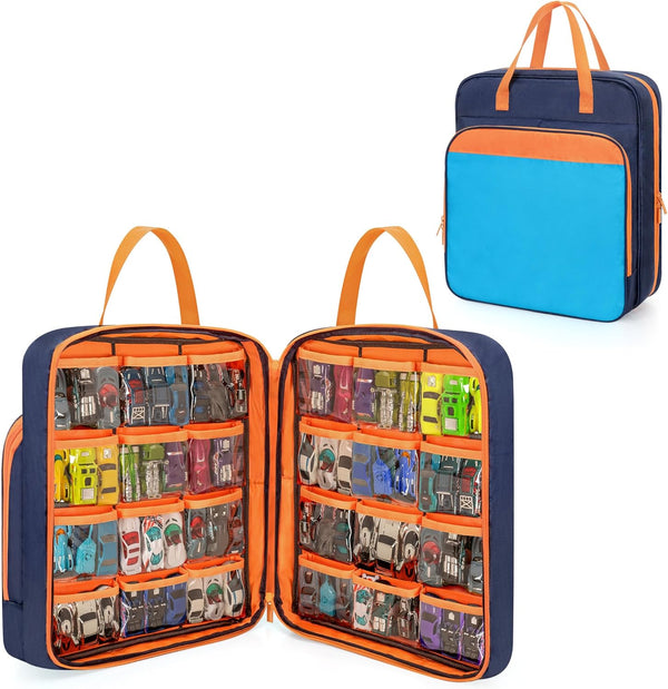 CURMIO Toy Cars Carrying Case Compatible with Hot Wheels Up to 99pcs,