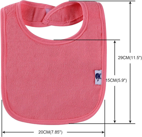 12 Count Waterproof Cotton Bibs for Babies - Unisex Feeding & Teething Essentials
