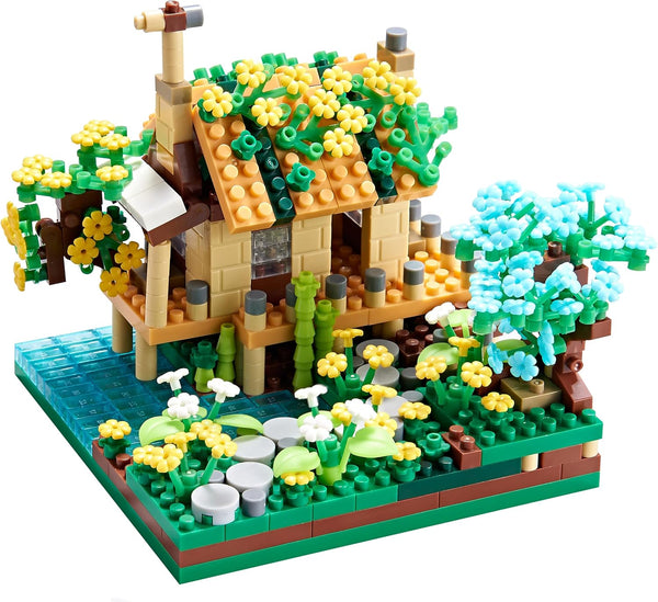 Architecture Port Cabin Building Set Model Kit - 600 PCS Mini Blocks with 2 Figures, Gift for Kids and Adults