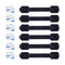 Child Proof Safety Locks - Baby Proofing Cabinet Lock with Adjustable Strap Latches, 6 Extra 3M Adhesives, Black