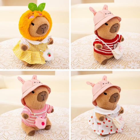 WAKSUN Plushies,10 Set,9 10.2 Capybara Plush for Boys Girls Birthday Dress Up Cute Pcs Clothes and Accessories Kawaii