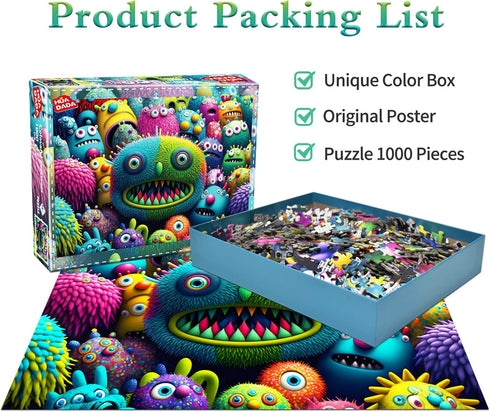 HUADADA 1000 Piece Puzzles for Adults - Colourful Creatures Educational Games for Home Decoration