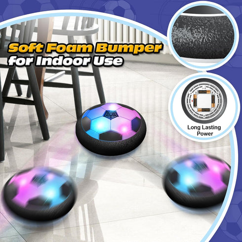 Hover Soccer Ball with LED Light - Boys Toys Gifts for Ages 3-8, Indoor Outdoor Game for Kids, Air Power Soccer Ball