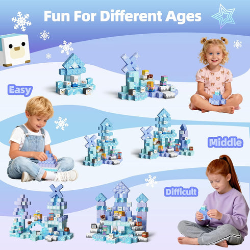 100PCS 3+ GobiDex Magnetic Blocks Magnet Building Toys, Princess Castle Toys for Girls, Upgraded STEM Sensory Birthday