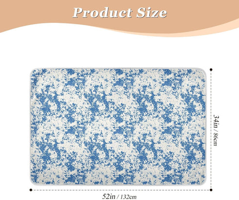 siphylline 52" 34" White Blue Mottled Retro Extra Large Resuable Potty Training Pad Water Resistant Potty Training Pads