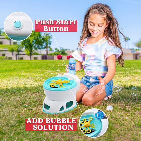 JOYIN Bubble Machine Automatic Bubble Gun Blower with 4oz Solution for Kids, Bubble Party Favors for Summer Fun