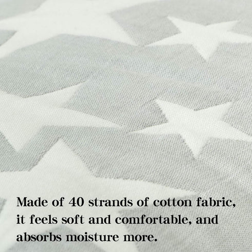NTBAY 3 Layer Toddler Blanket, Muslin Cotton Jacquard, Lightweight Thermal Baby Blanket, 30"x40", Grey Star, Super Soft