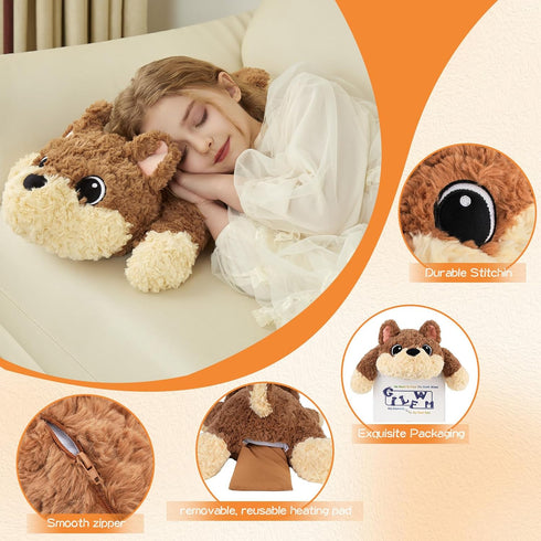 26" 5 Lbs GILFWM Weighted Stuffed Animals Dog, Heatable and Coolable Weighted Plush with Microwavable Heating
